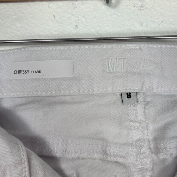 Kut from the Kloth CHRISSY White Minimalist Bohemian Flare Pants Size: 8 - Picture 13 of 13